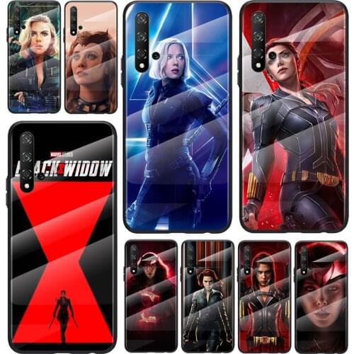Black Widow Scarlet Witch For Honor 30 20 10 9X 8X Pro Plus Lite Tempered Glass Hot New Shell Luxury Cover Phone Case