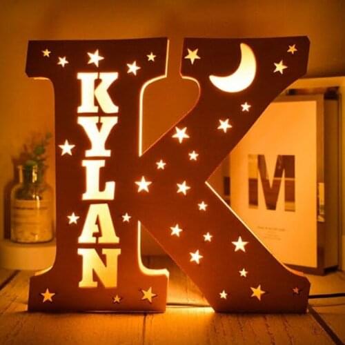 Name Custom Wooden Letter Light Home Wall Bedroom Decor LED Night Light Personality Christmas Gift for Family,Kid,Couples