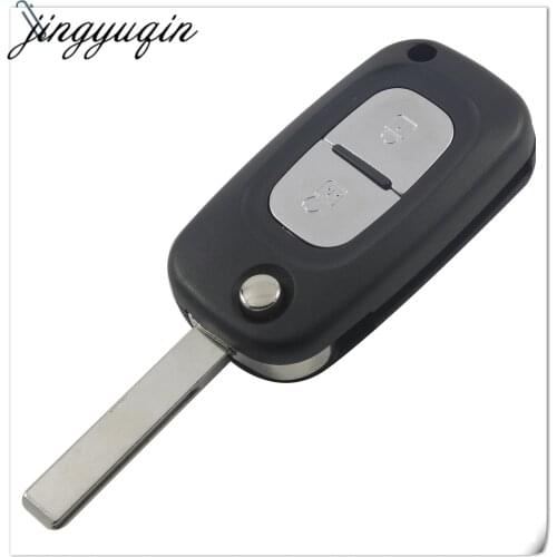 Jingyuqin 2 Button Flip Folding Remote Key Shell Fob case for Renault Modus key Case