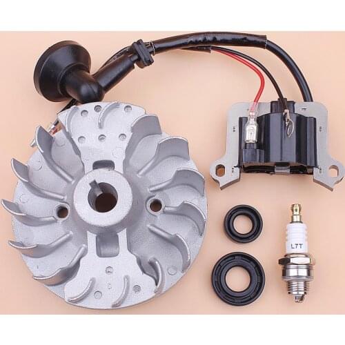 Flywheel Ignition Coil For 40-5 43cc 52cc Spark Plug Oil Seal Grass Trimmer Brush Cutter Engine