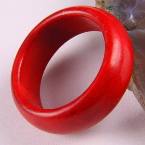 Red Howlite Finger Ring Size 7 Jewelry X003