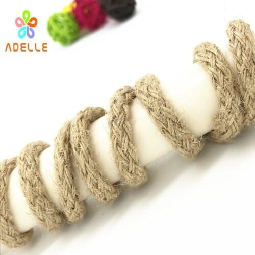 Round 5mm x9yard Rustic braided Hessian Jute twine string Organic Linen rope DIY craft hangbag string macrame free shipping