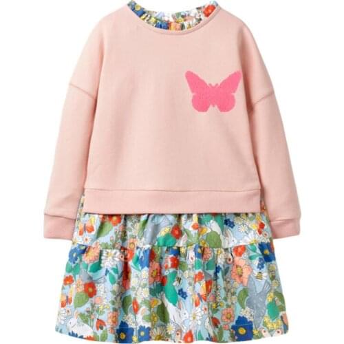 Little maven kids girls fashion brand autumn childrens dress baby girls clothes Cotton butterfly toddler girl dresses S0825