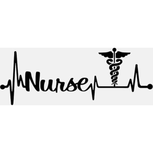 Dawasaru Nurse Heartbeat Lifeline Lovely Car Stickers Waterproof Creative Decals Laptop Suitcase Auto Accessories PVC,15cm*5cm
