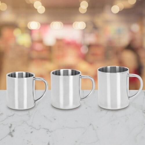 Stainless Steel Cup Double Wall Design Heat Resistant Portable Tea Mug Cold Drink Juice Cup 220ml/300ml/400ml Travel Tumbler