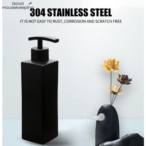 #H40 New Stainless Steel Handmade Black Liquid Soap Dispenser Bathroom Soap Dispensers Kitchen Hardware Convenient Accessories