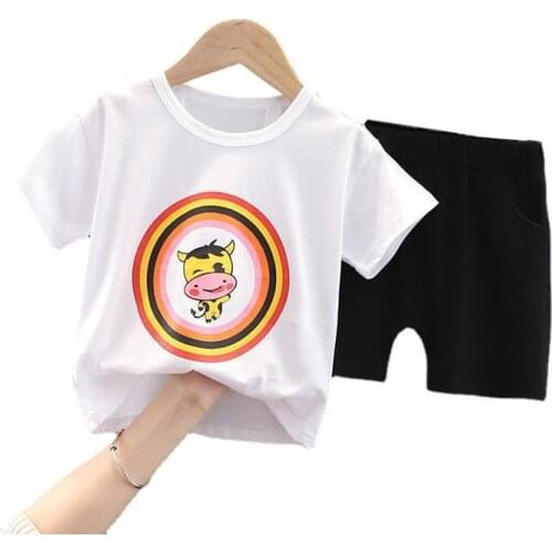 New Fashion Summer Baby Girls Clothes Suit Children Sports T-Shirt Shorts 2Pcs/Sets Toddler Casual Boys Clothing Kids Tracksuits