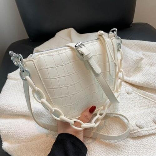Crocodile pattern new fashion handbags, western style, chain, portable, all-match shoulder messenger bag