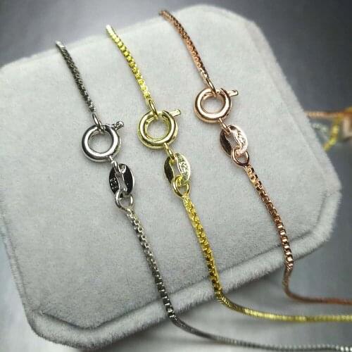 Classical gold & white silver & rose gold color box 45cm chain necklaces for women jewelry accessories 3 chains per pack fashion