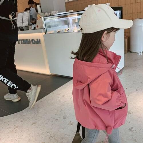 Girls Coat New Autumn Thin Style Foreign Style Girls Autumn Dress Korean Windbreaker Little Girls Top Girls Jackets