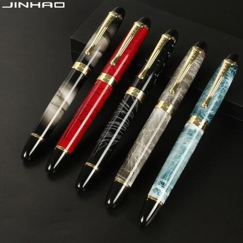 Jinhao 450 Fountain Pen Metal Iraurita Golden Clip Luxury Pens Caneta Writing Calligraphy Pens Business Signing Office Supplies