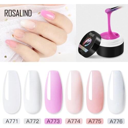 ROSALIND Poly Nail Gel For Nails Extension Manicure Hybrid Varnish Semi Permanent UV Gel Nail Polish Top Coat 15ML Builder Paint