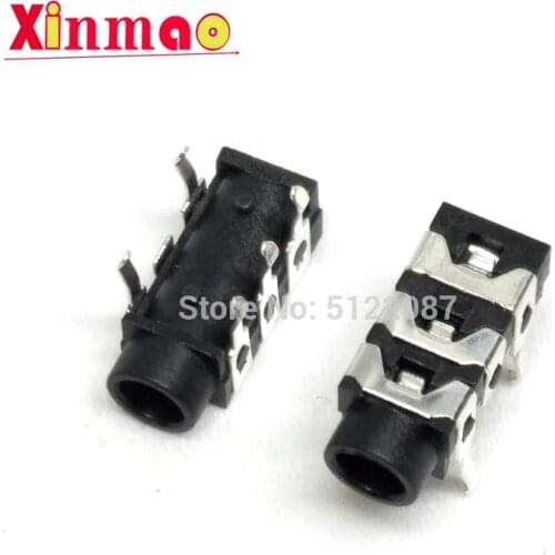 10Pcs 3.5mm 5Pin Stereo Headphone Audio Jack Earphone Socket Audio Socket PJ313 The 3 Section Of the 5 pin