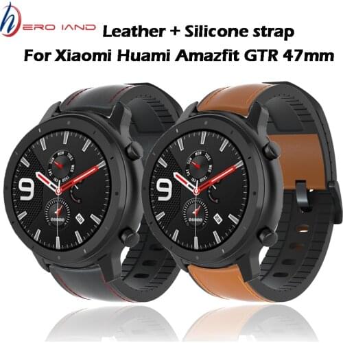 20 22mm Watch Strap For Huami Amazfit GTR 47mm 42mm Genuine Leather Band Silicone Bracelet Watchbands Amazfit Sport Stratos 2 3