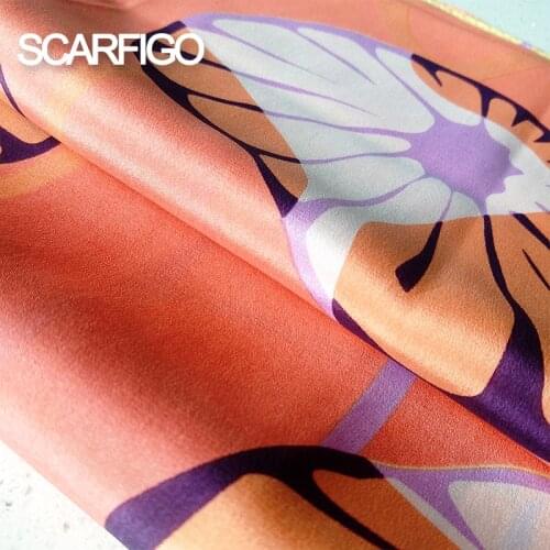 SCARFIGO Luxury 100% Silk Scarf For Women Ladies Pareo Beach Shawls 155*25cm
