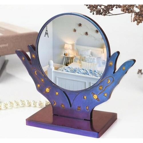 Silicone Mold Epoxy Resin DIY Crystal Mold Hand Rests The Sun Shape Mirror Accessories Table Decoration Makeup Mirror For Women