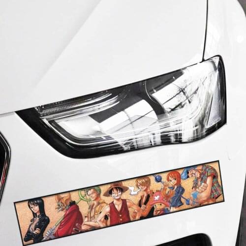 28CM*6CM ONE PIECE Car Stickers Luffy Pirates Cartoon Funny Creative Decals Cover Scratches Auto Tuning Styling D16