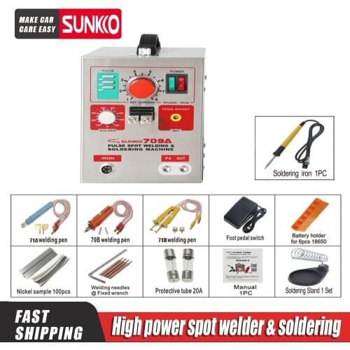 SUNKKO 709A Spot Welder 1.9KW Pulse Spot Welding Machine For Lithium Battery Pack Welding Machine With Remote Soldering Pen
