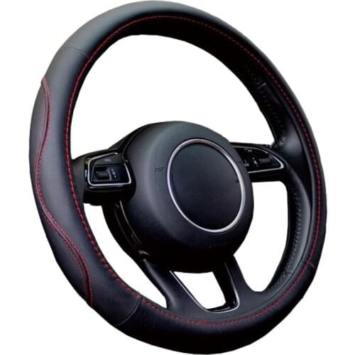 Three-dimensional PU leather car steering wheel cover 37-38cm 14.5 "-15" For Braid on Steering-Wheel Car Styling 6 Color