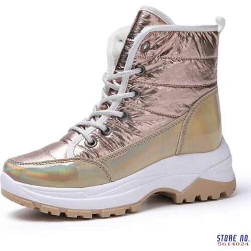 Women Boots 2020 New Winter Ankle Boots For Women Keep Warm Snow Boot Ladies Lace-up Comfortable Waterproof Botas Mujer