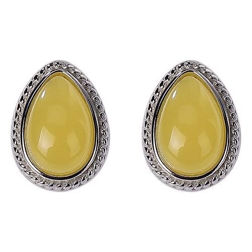 925 sterling silver natural beeswax stud earrings simple personalized all-match water fashion drop shape women silver earrings