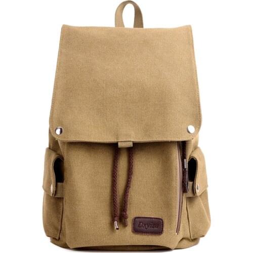 Ladies travel retro backpack trend canvas backpack male student simple bucket school bag