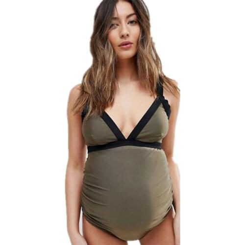 Maternity Swims Women Large Size Bikinis One Piece Halter Pregnant femme 2019 swimwear women Swimsuit Bathing Suit Beachwear