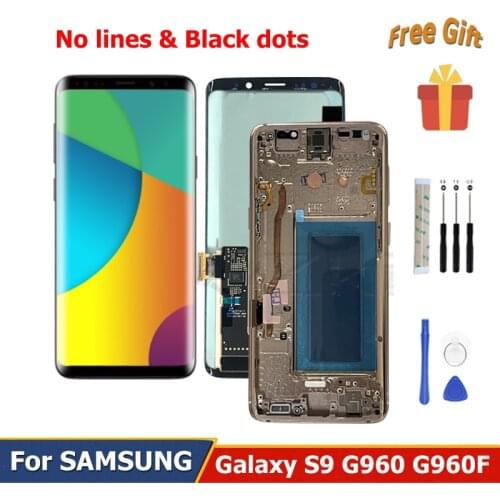 With Frame G960F G960 Super Amoled Digitizer Touch Screen Replacement For SUMSUNG Galaxy S9 LCD Display Screen Assembly