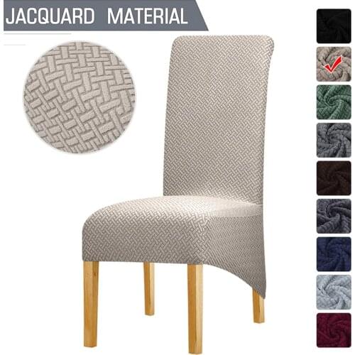 1/2/4/6 Pcs Polar Fleece Fabric XL Size Chair Covers Long Back High Back Slipcovers Elastic Stretch Large Dining Seat Cover