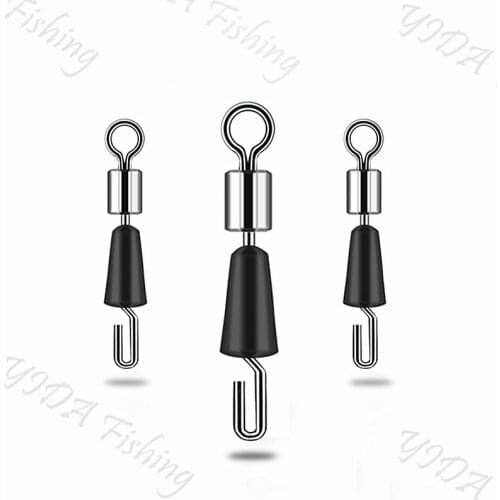10Pcs/lot Fishing Swivels Snap Rolling Connector Line clip Ring 8 Word Ring Fast Link Fishing snap Tackle Accessories Pesca