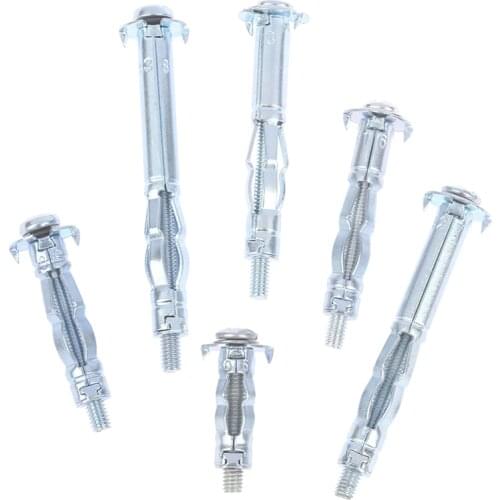 10PCS New M4 Hollow Wall Metal Anchor Kit Plasterboard Drywall Cavity Plug Dowel for Ceiling Expansion Screws Gypsum Board Holes