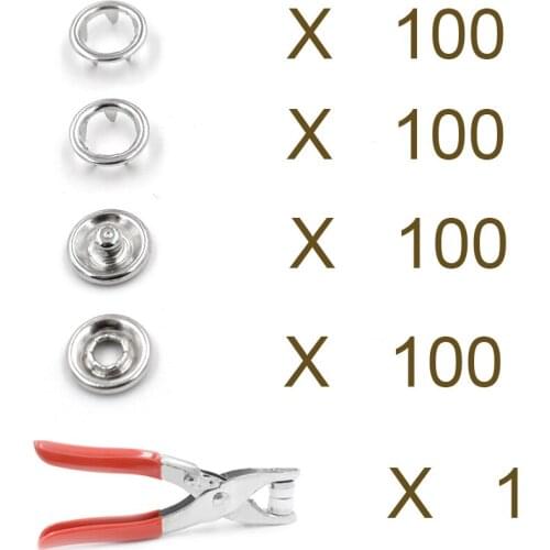 100sets 9.5mm 5-claw prong Snap Buttons Fasteners Press Stud metal copper for handmade Gift Scrapbook Craft DIY Apparel Sewing