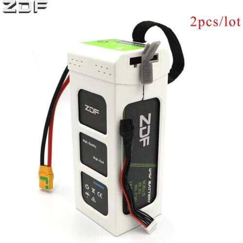 2pcs/lot ZDF PLUS 16000mAh PLUS 25C 22.2V 6S1P 6S FPV Smart Lipo Battery With BMS For RC Drone