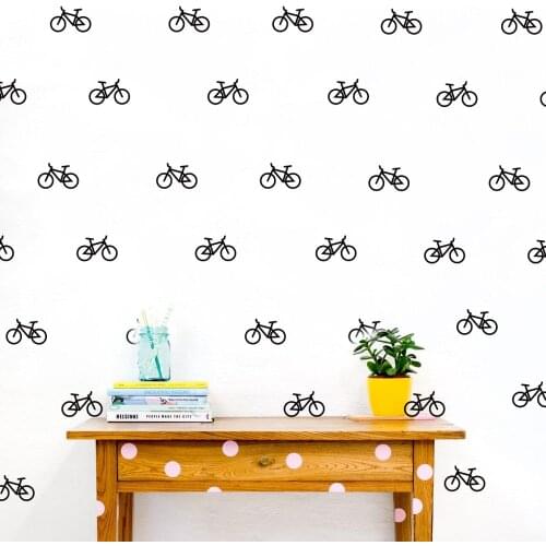 30 Pcs Cartoon Bike Bicycle Wall Sticker Kids Room Bedroom BMX MTB VVT Racing Mountain Bike Wall Decal Playroom Nursery Vinyl