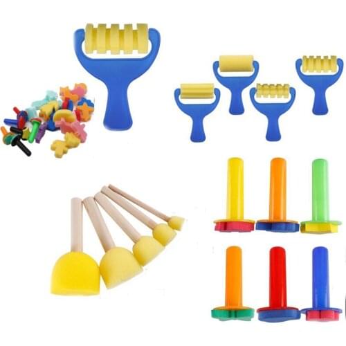 39PCS/Set Creative Sponge Brushes Funny Drawing Toys Children DIY Foam Painting Graffiti Brush Painting Supplies Art Set Crafts