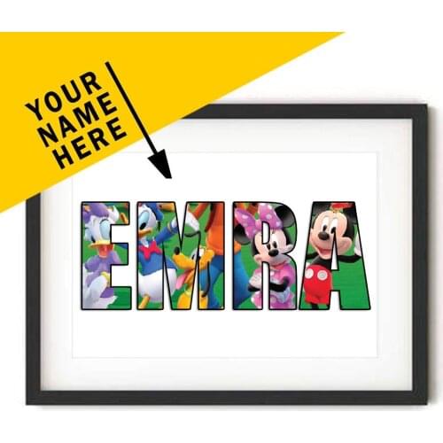 5D Diamond Painting Customize Disney Themed NAME Word Art Print MARVEL Movie Poster MICKEY MOUSE Kid Birthday Gift Home Decor