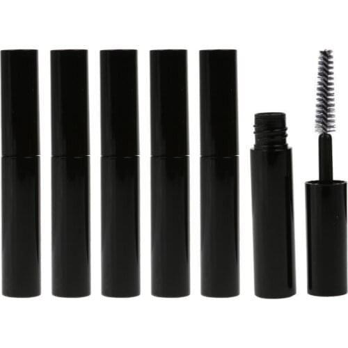 6 Pieces 4ML Empty Mascara Eyelash Growth Bottle Lip Gloss Liquid Tube Black