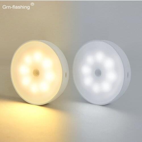 8 Light Beads Motion Sensor Night Lights 8 10 PCS Rechargeable PIR Light Control Night Light Magnet Wall Lamp for Bedroom Stair