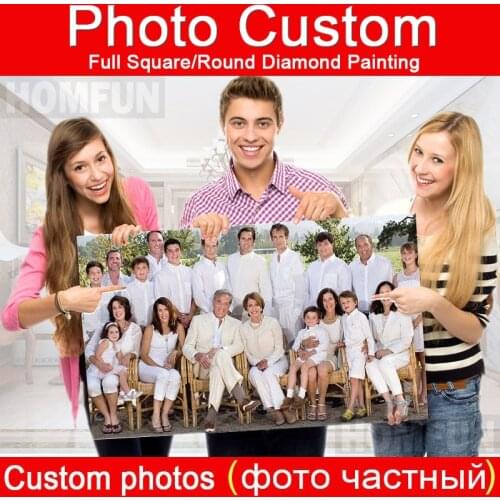 HOMFUN 5D DIY Diamond Painting! Private custom Photo Custom Make Your Own Diamond Embroidery Full Square/Round Rhinestone bk