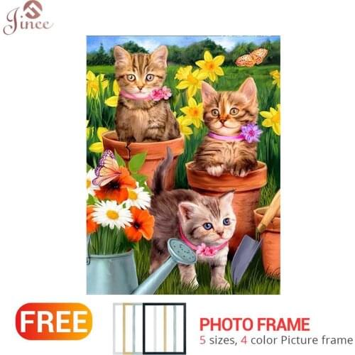 5D DIY Diamond Painting Flower Cat Animals Embroidery Cross Stitch Rhinestone Picture Full Square/Round Diamond Home Decor