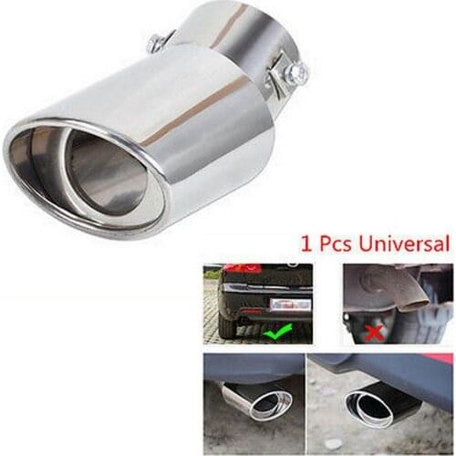 Car Exhaust Muffler Tip Pipe Universal Stainless Steel Silver Car Rear Round Exhaust Pipe Tail Muffler Car Accessories