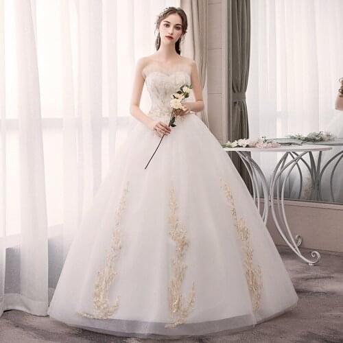 Ball Gown Bride Silk Yarn Gold Embroidered Tube Top Lace White Beading Long Dress Women Vestidos Dresses Evening With Headscarf