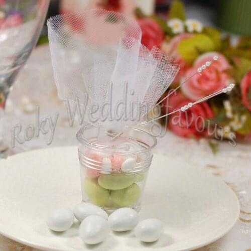 Free Shipping 50PCS Clear Mini Bucket Favors Cute TRANSPARENT mini pails Mini Bucket Candy Boxes Sweet Pails Wedding Party Ideas