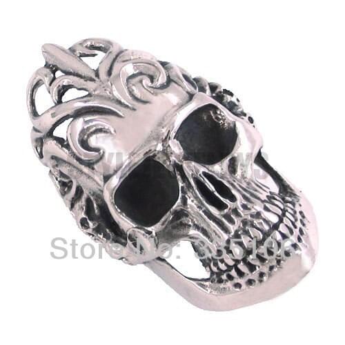 Free Shipping! Large Biker Skull Ring Stainless Steel Jewelry Gothic Motor Biker Men Ring SWR0123