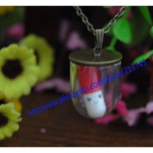 SLAE Free ship!!20sets/lot bronze 25*18mm glass globe & base& necklace set glass cover set glass vial pendant DIY glass bubble