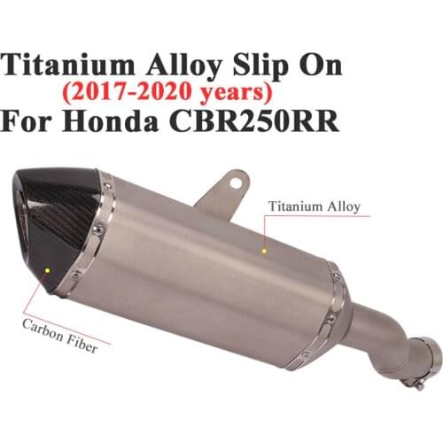Titanium Alloy Slip On For Honda CBR250 CBR250RR 2017 - 2020 Motorcycle Exhaust Escape Modify Middle Link Pipe Muffler DB Killer