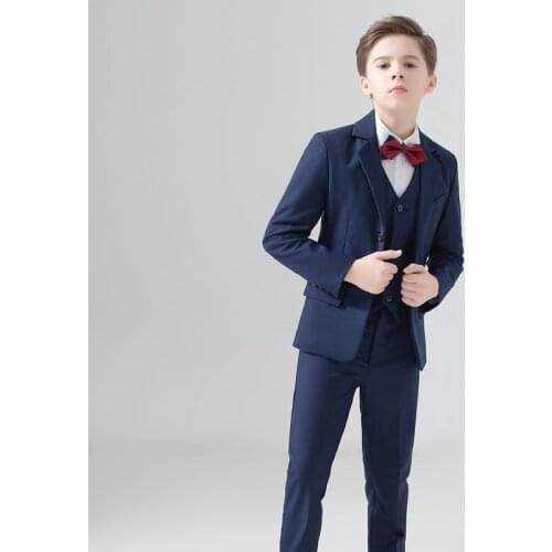 Flower Boys Suit for Weddings Kids Prom Party Tuxedo Formal Blazer Pants Childrens Day Pinao Performance Costume school uniform
