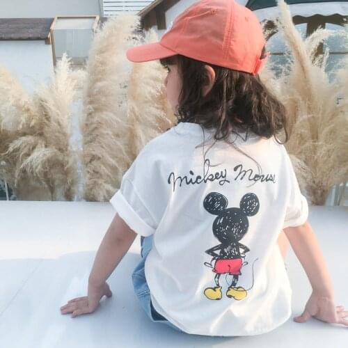 Childrens Clothes 2020 Summer New Childrens Mickey Three-color Cartoon T Boys Round Neck Short Sleeve Girls Clothes