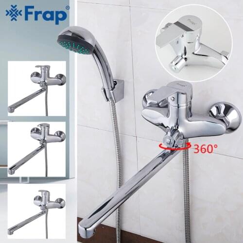 FRAP Shower System 1 set bathroom bathtub faucet shower head set bath mixer shower brass waterfall faucet 300mm length outlet
