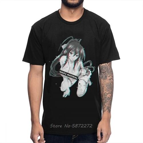 Ahegao T-shirt Sexy Kawaii Anime Waifu Material Hentai T Shirt New Custom High School DxD Cotton Fashion Tee Shirt